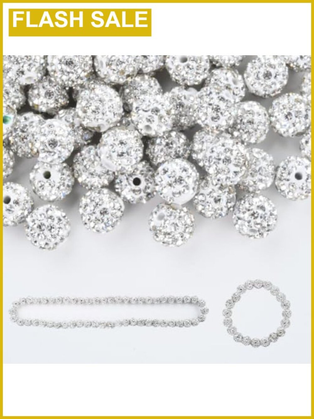100pcs 10mm Rhinestone Clay Beads for DIY Jewelry Making Necklaces Bracelets